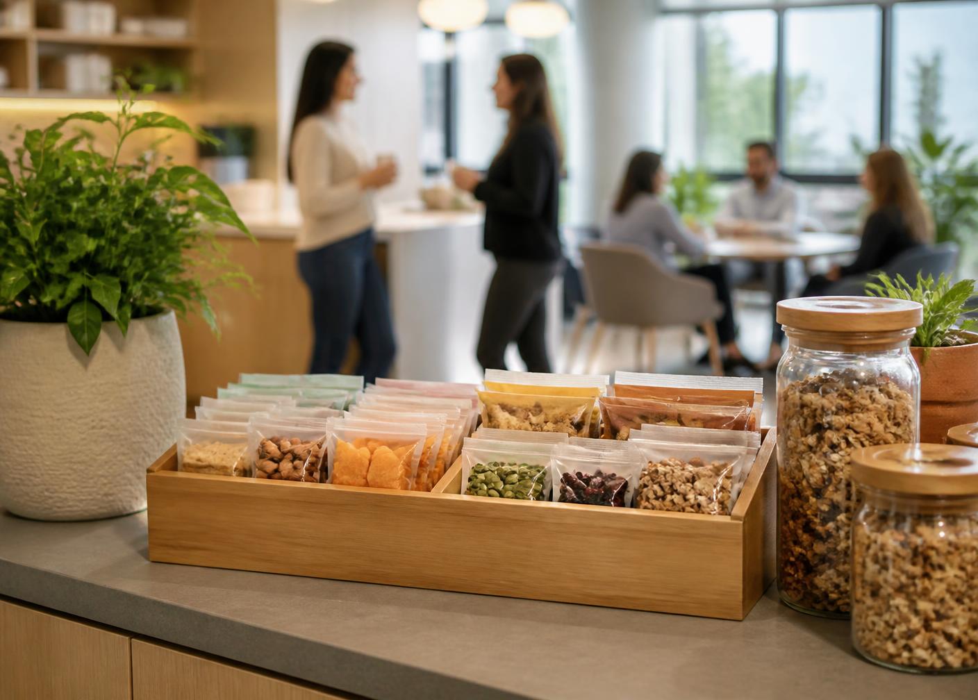 Escritório abastecido com snacks Vibree Life