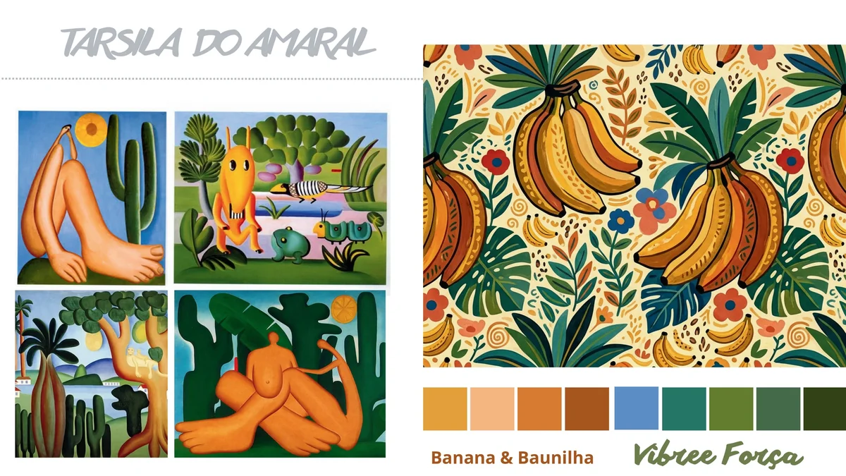 Referências visuais de Tarsila do Amaral para Vibree Força